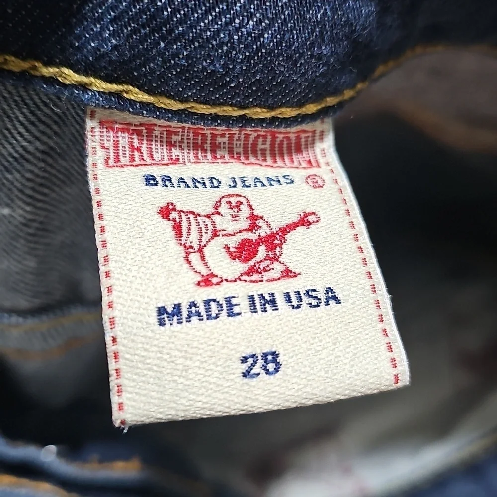 True‎ Religion Zach Raw Hem Bermuda Denim Shorts Size 28